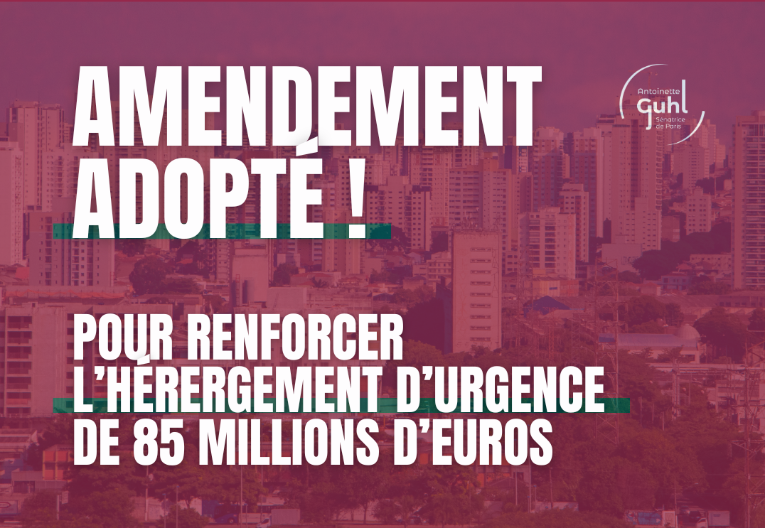 Amendement adopté ! L’hébergement d’urgence est une liberté fondamentale, que l’État doit garantir.